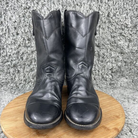 Texas All American Made Leather Cowboy Western Boots Men's 8 EE 8800 - Picture 8 of 10